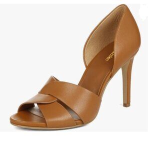 Pazzion Brown Open Toe High Heeled D'Orsay Pump Slip On Two Piece Sandal